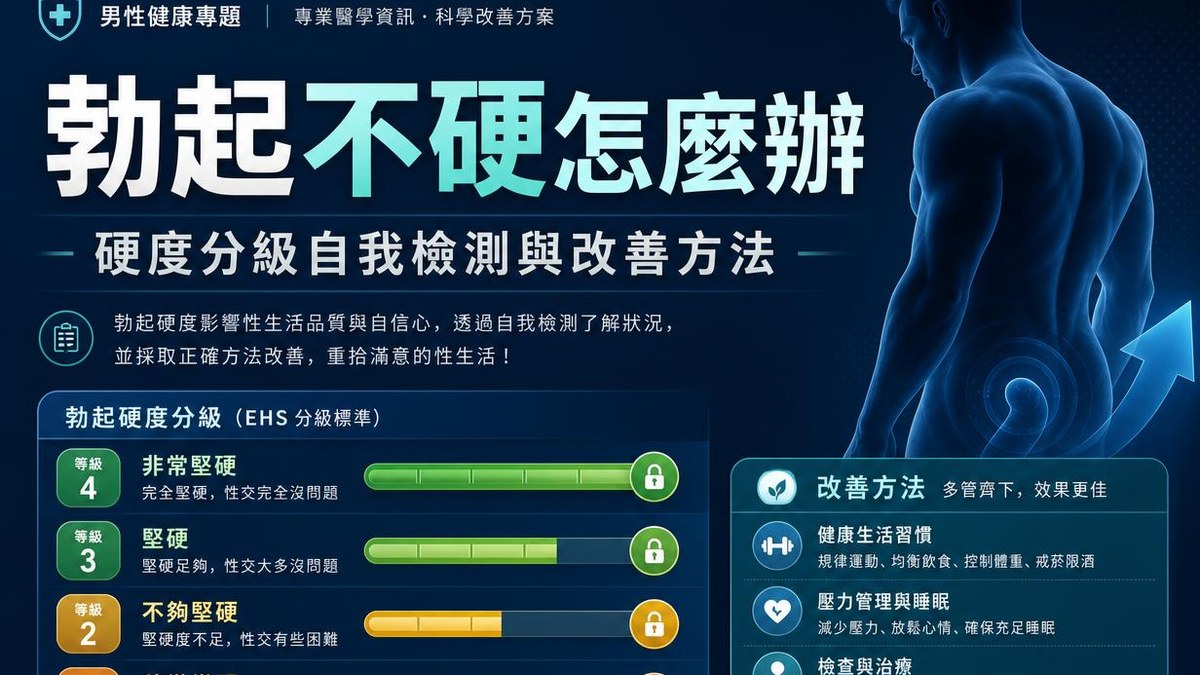 勃起不硬怎麼辦？硬度分級自我檢測與 6 個改善方法｜印藥優選